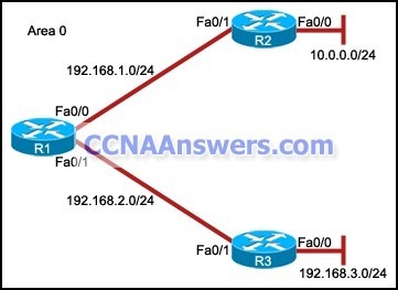 The interfaces of all routers are configured for OSPF area 0 thumb CCNA 2 Final Exam Answers 2012